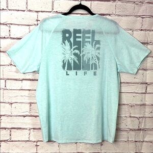 Reel Life Palm Tree Logo Graphic Short Sleeve Tee. XXL